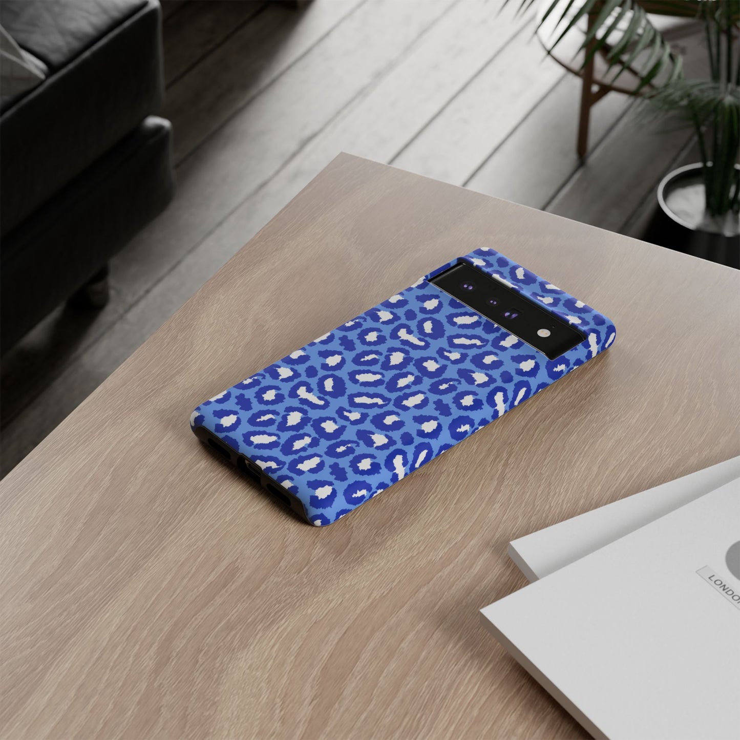 Leopard Vibes - Blue Edition Phone Case for iPhone & Samsung - Stylish & Durable Animal Print Case - JGUS