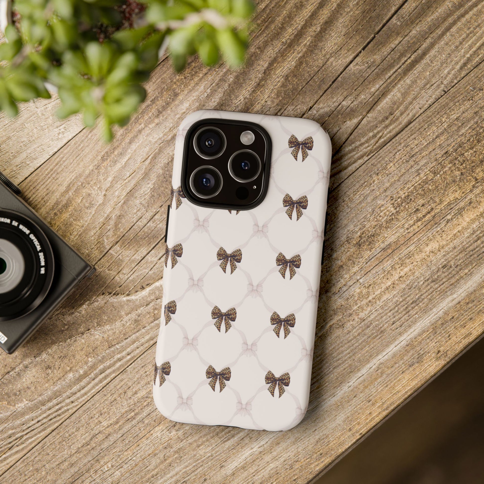 Chic Bow Pattern Phone Case | Elegant Clear Protective Case | Stylish iPhone & Samsung Cover - JGUS