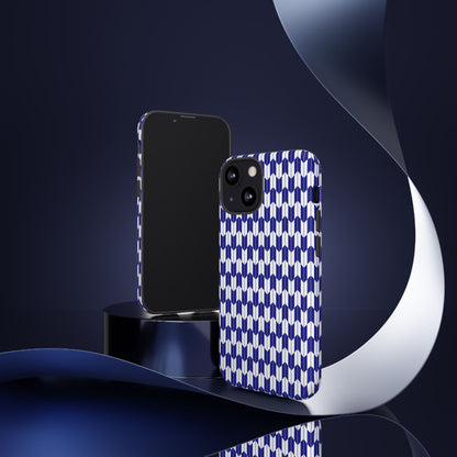 Navy Blue Geometric Phone Case for iPhone Samsung Pixel – Minimal Pattern Modern Aesthetic - JGUS