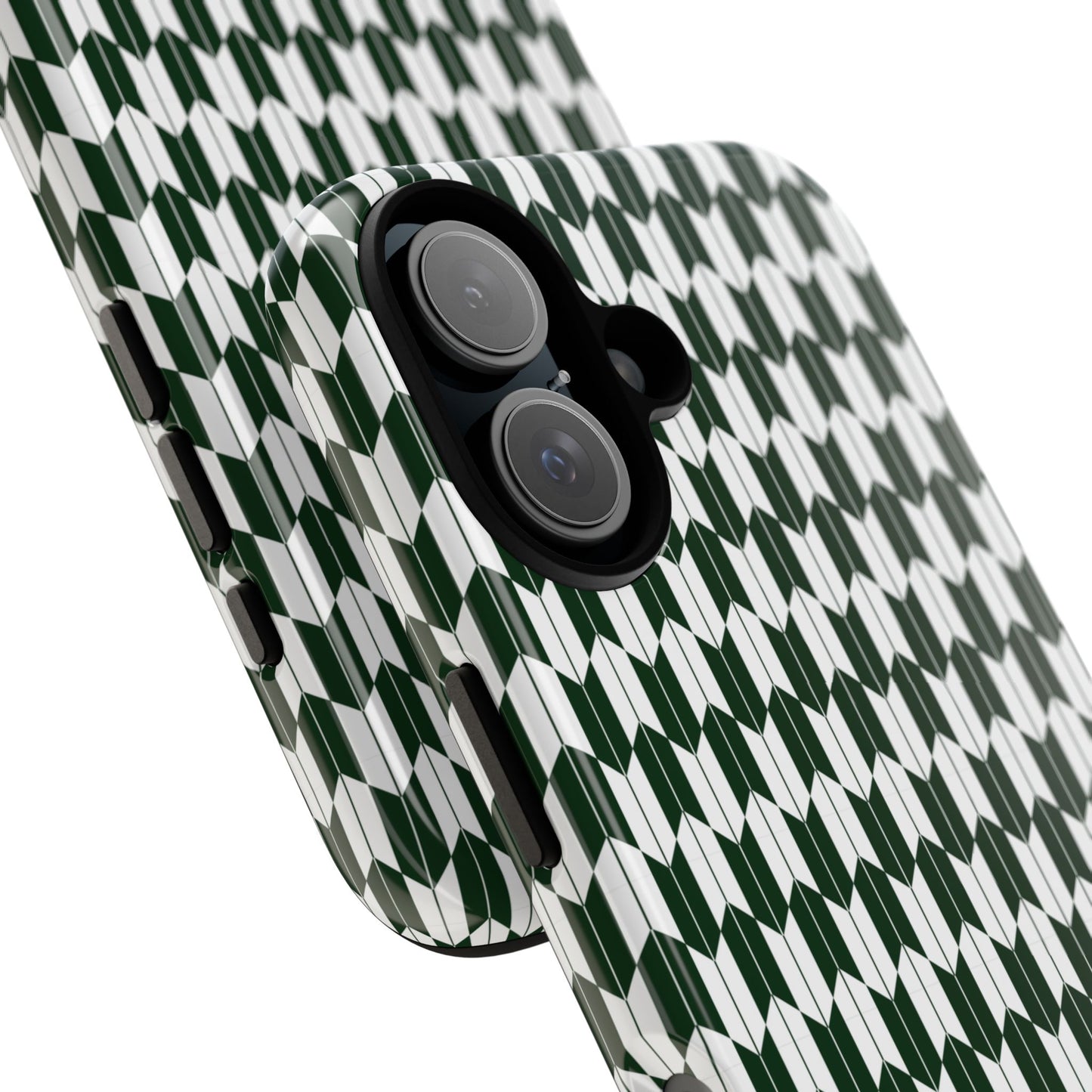 Green Harmony Geometric Phone Case – Durable, Slim, and MagSafe Compatible - JGUS
