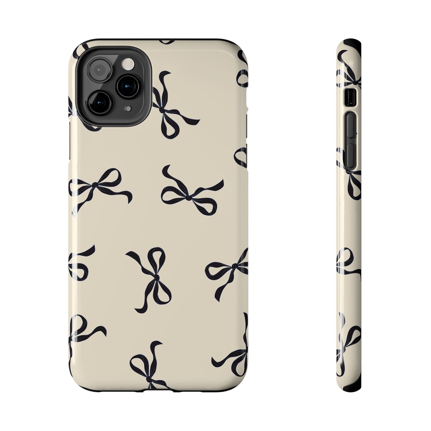 Beige and Black Bow Phone Case