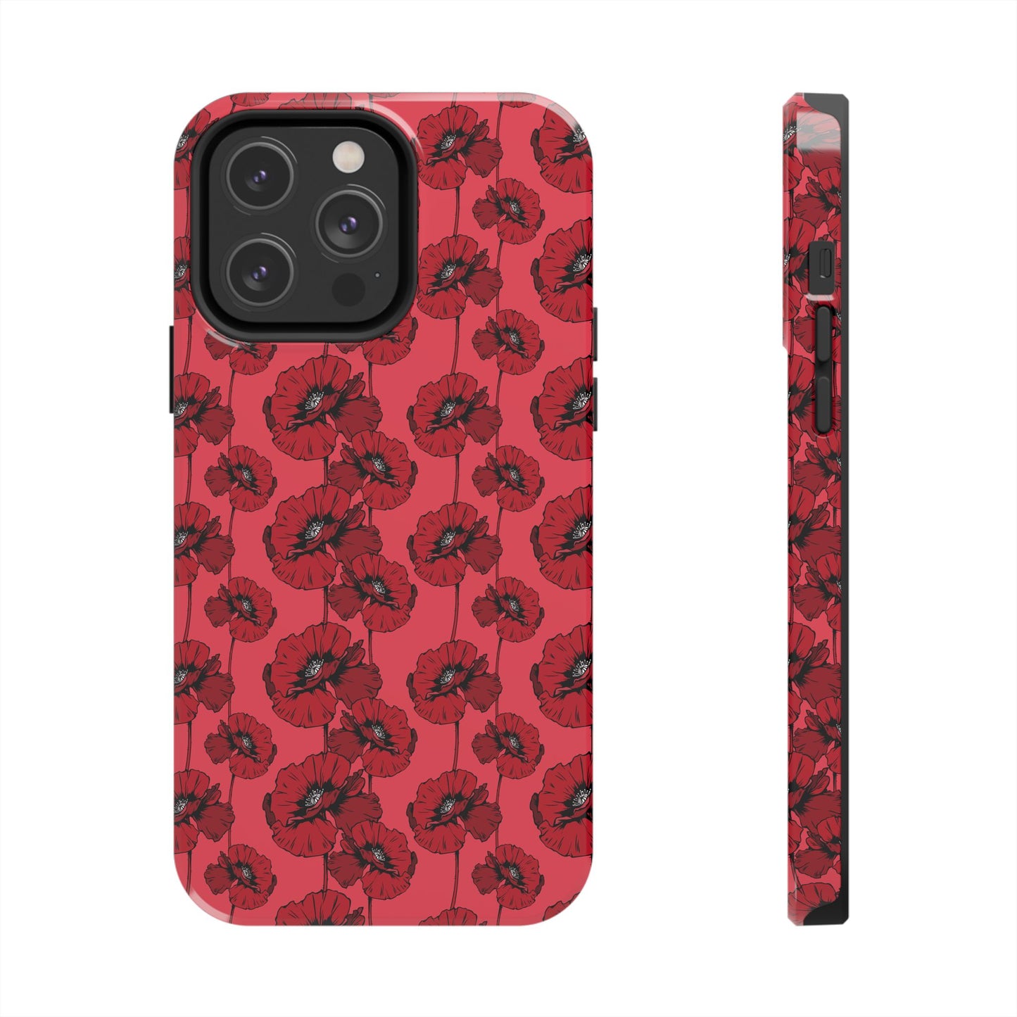 Scarlet Sketch | Red Poppy Floral Phone Case – Aesthetic Protective Cover for iPhone & Samsung