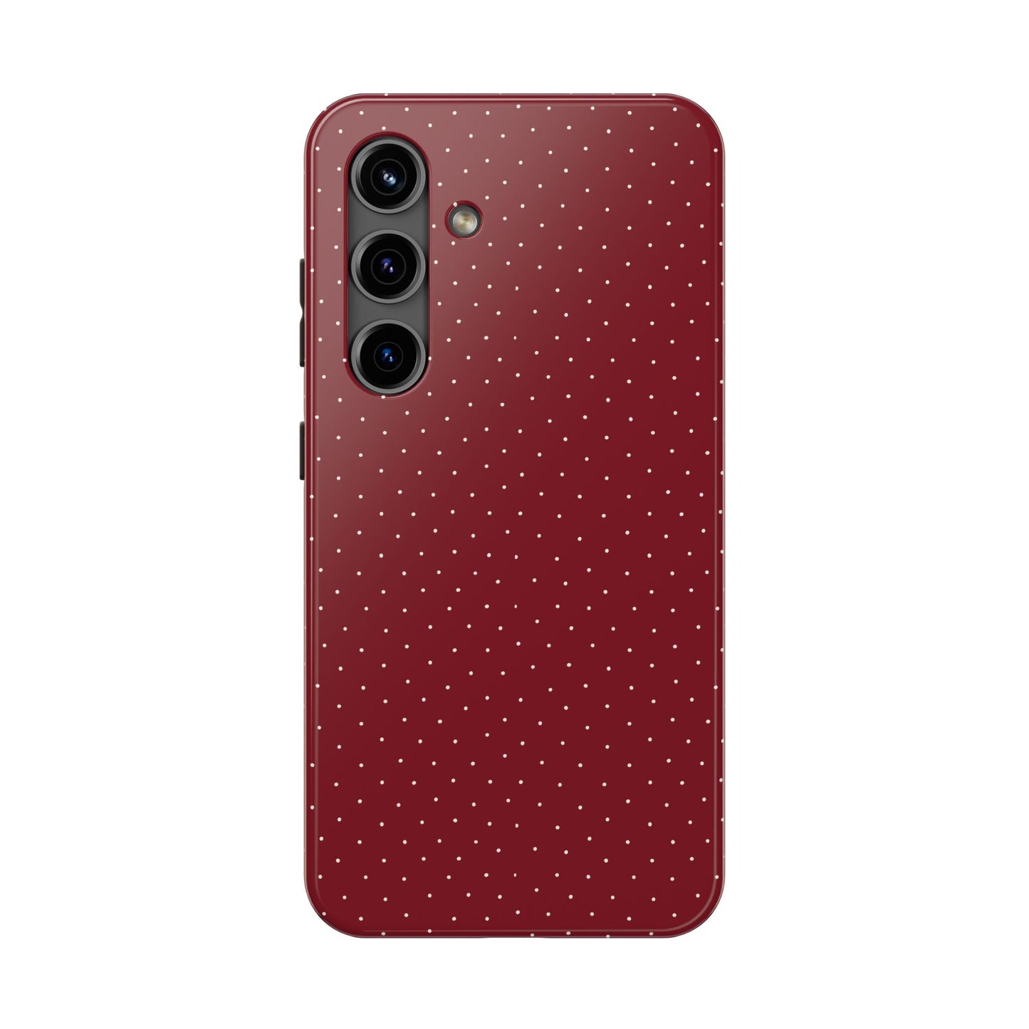 Burgundy  & White Dots Case