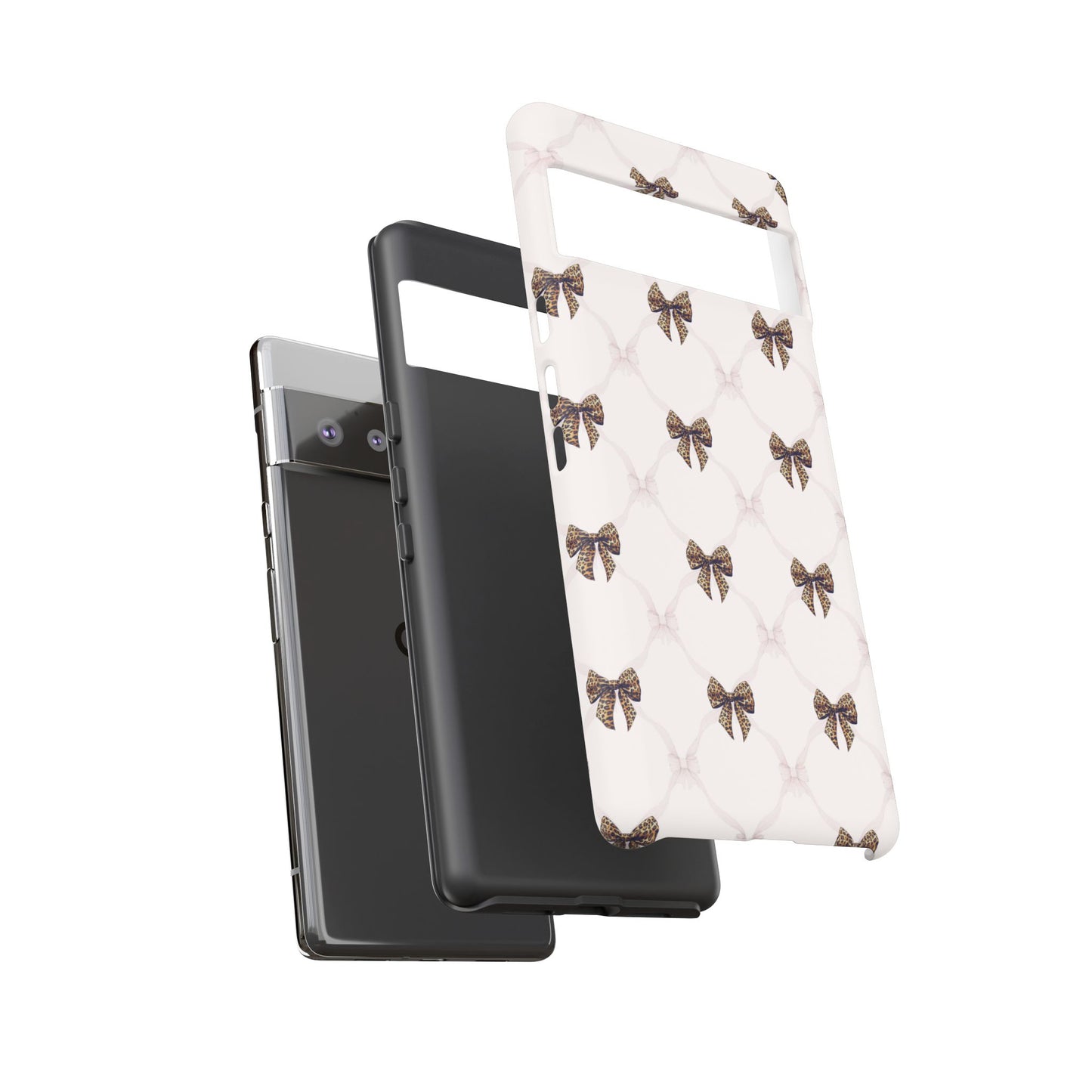 Chic Bow Pattern Phone Case | Elegant Clear Protective Case | Stylish iPhone & Samsung Cover - JGUS