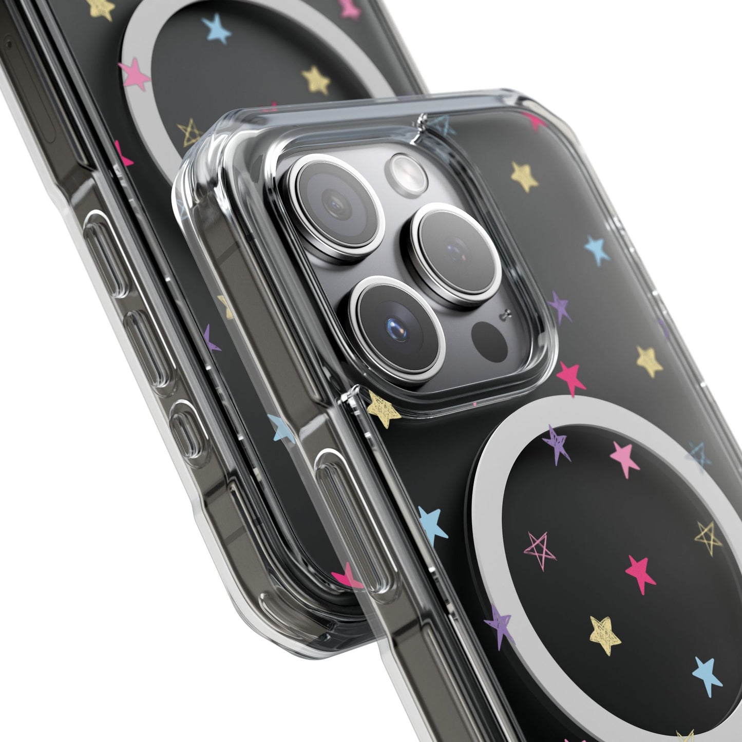 Star Pattern Clear Mag Safe Case, Magnetic Clear Impact Case
