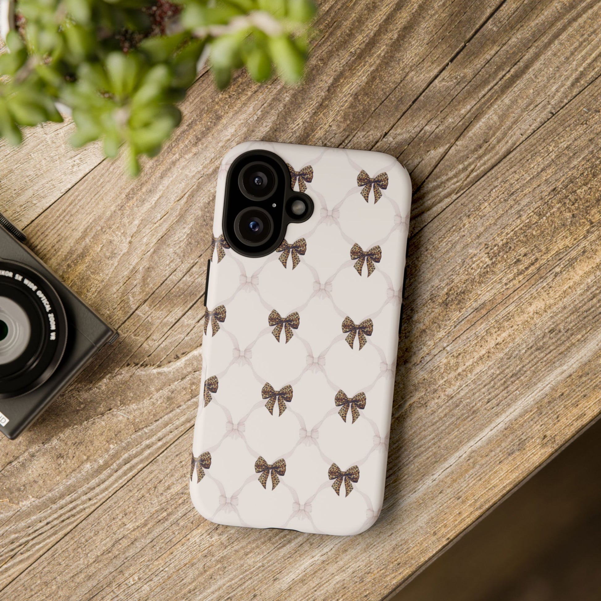 Chic Bow Pattern Phone Case | Elegant Clear Protective Case | Stylish iPhone & Samsung Cover - JGUS
