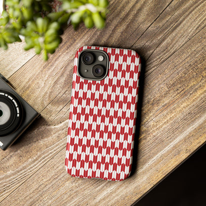 Red Geometric Phone Case for iPhone Samsung Pixel – Bold Pattern Aesthetic Modern Design - JGUS