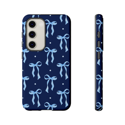 Bows & Blues Phone Case – Aesthetic Ribbon Print | Fits iPhone & Samsung - JGUS