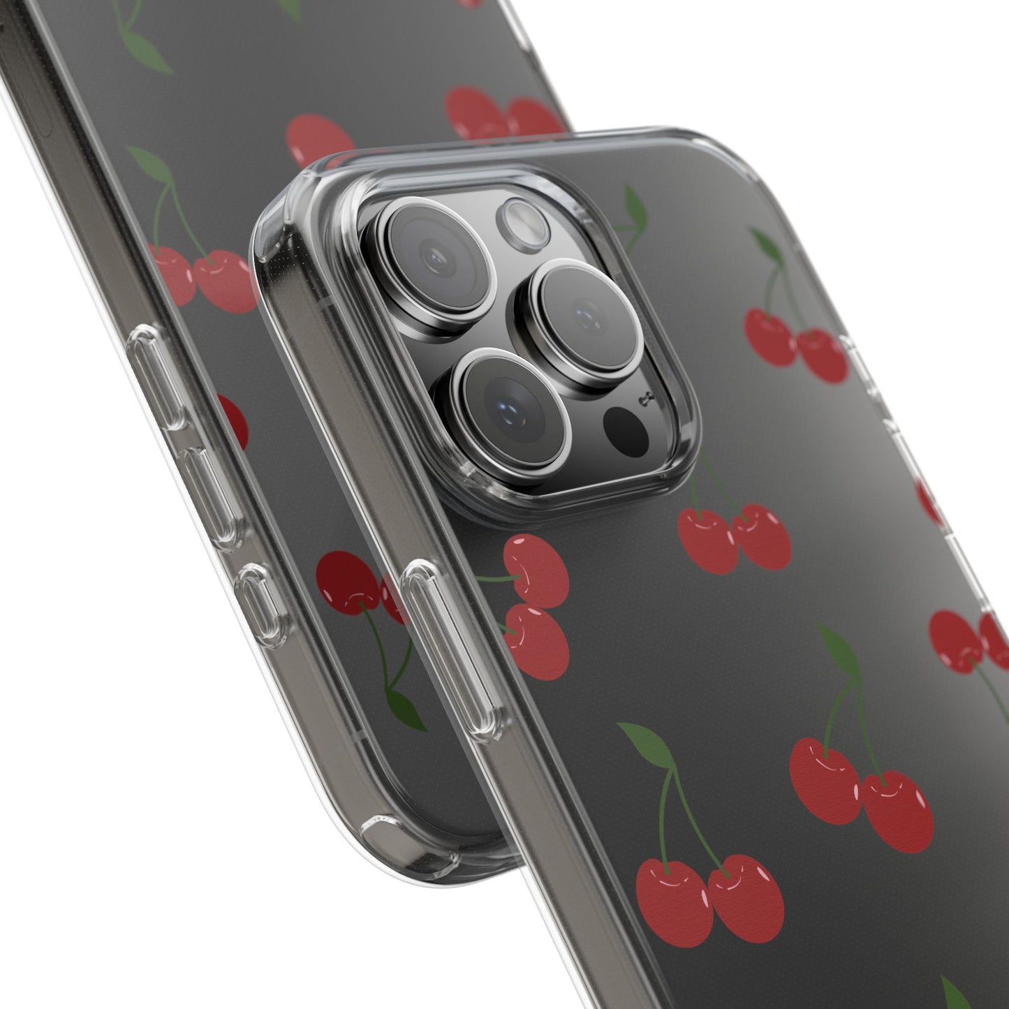 Random Cherry Pattern Clear Phone Case