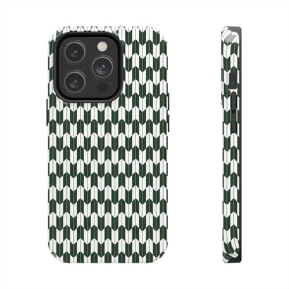 Green Harmony Geometric Phone Case – Durable, Slim, and MagSafe Compatible