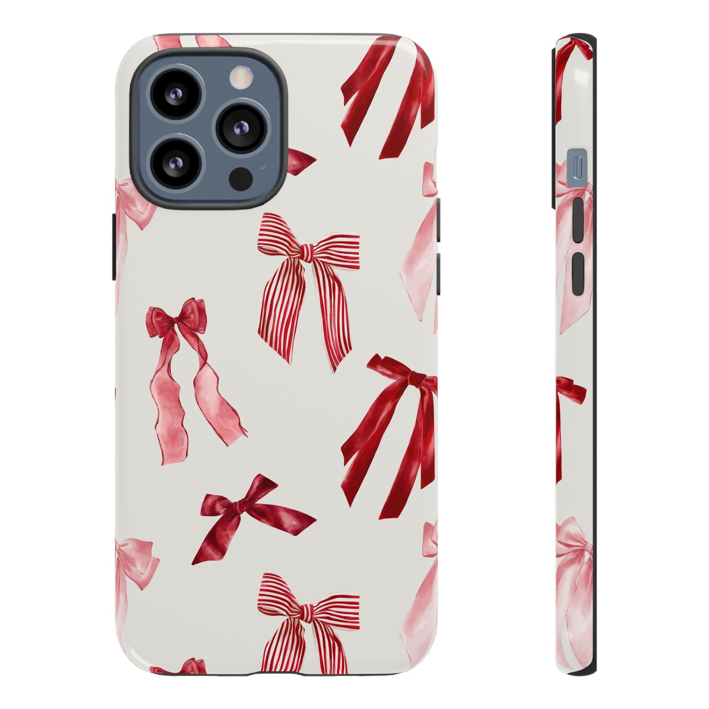 Burgundy Chic Bow Design Phone Case - JGUS
