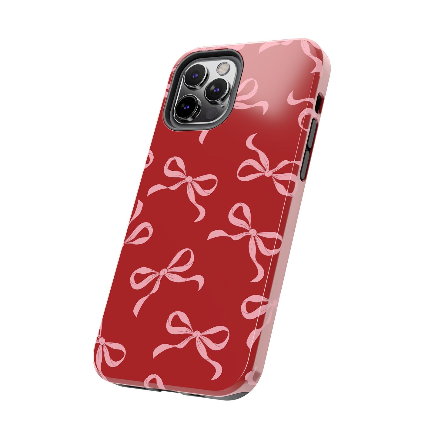 Pink Bows on Red Phone Case