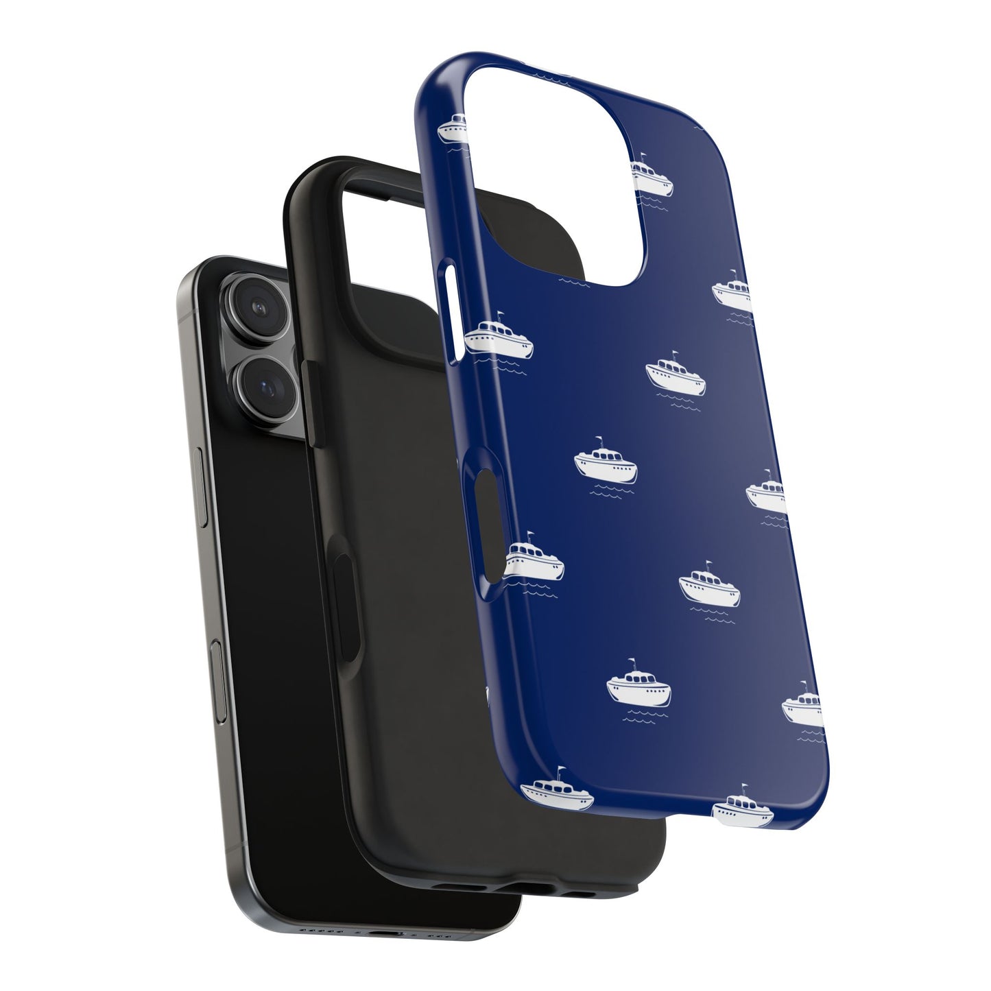 Blue Boat Phone Case – Calm Ocean Pattern for iPhone & Samsung, Durable & Stylish Protection
