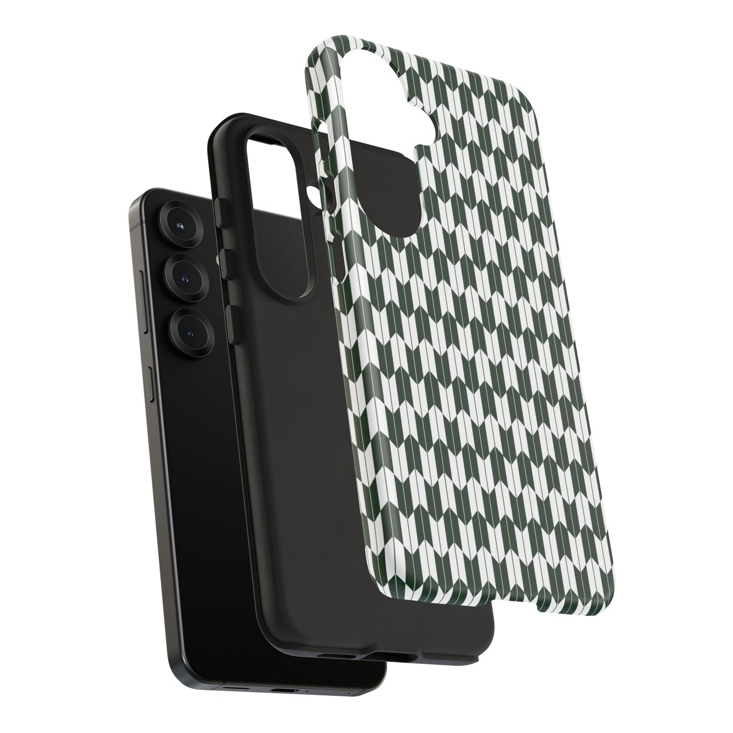 Green Harmony Geometric Phone Case – Durable, Slim, and MagSafe Compatible - JGUS