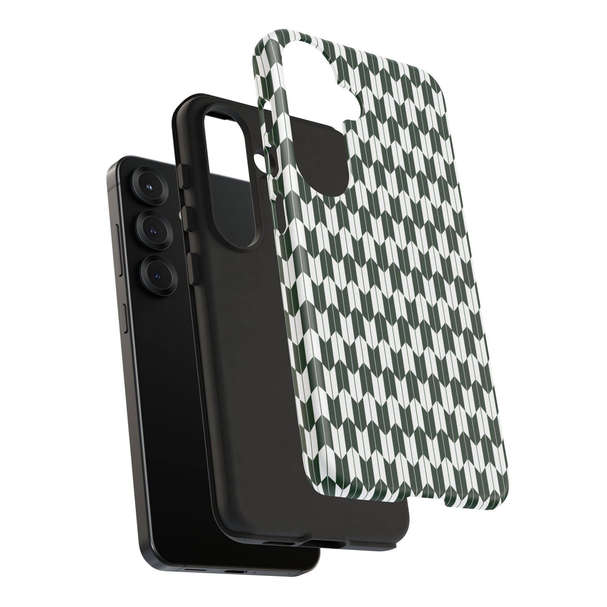 Green Harmony Geometric Phone Case – Durable, Slim, and MagSafe Compatible - JGUS