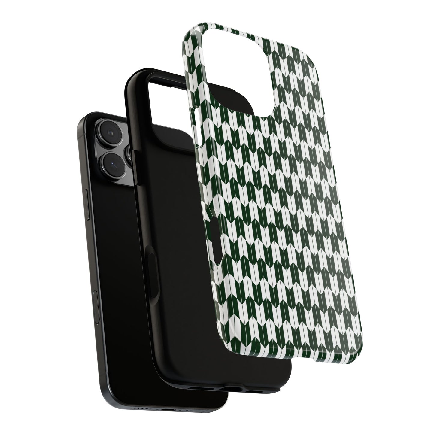Green Harmony Geometric Phone Case – Durable, Slim, and MagSafe Compatible - JGUS
