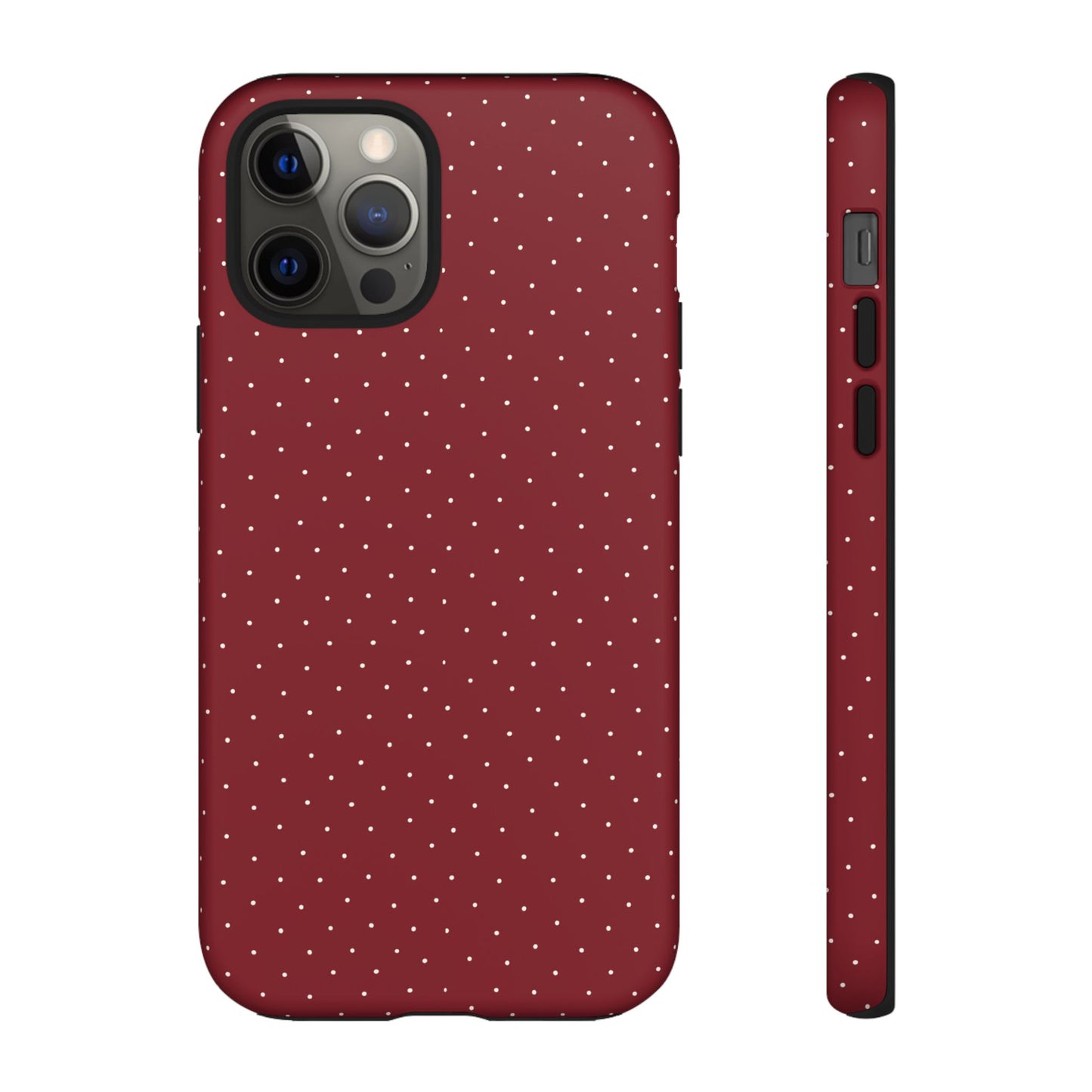 Burgundy  & White Dots Case - JGUS