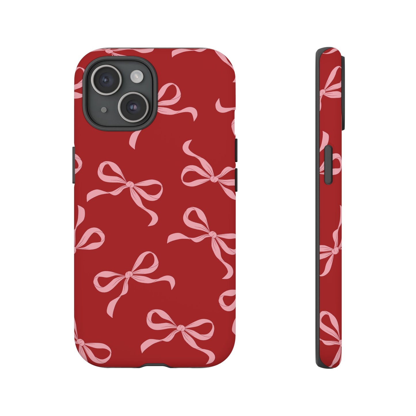 Pink Bows on Red Phone Case - JGUS