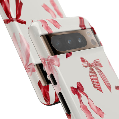 Burgundy Chic Bow Design Phone Case - JGUS