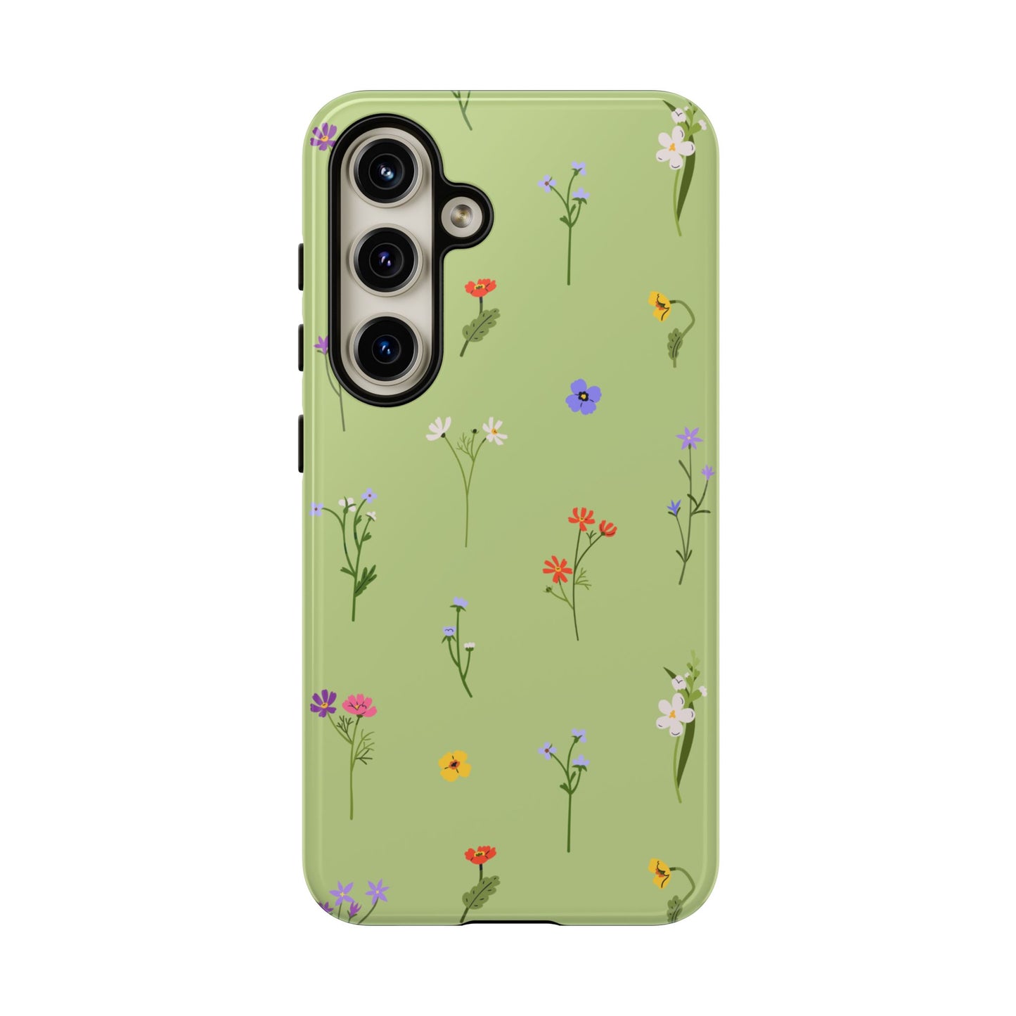 Pastel Green Wildflower Phone Case – Cute Floral Pattern for iPhone & Samsung