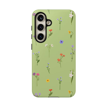 Pastel Green Wildflower Phone Case – Cute Floral Pattern for iPhone & Samsung