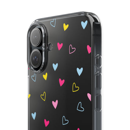 Transparent Heart Design Pattern Clear Phone Case