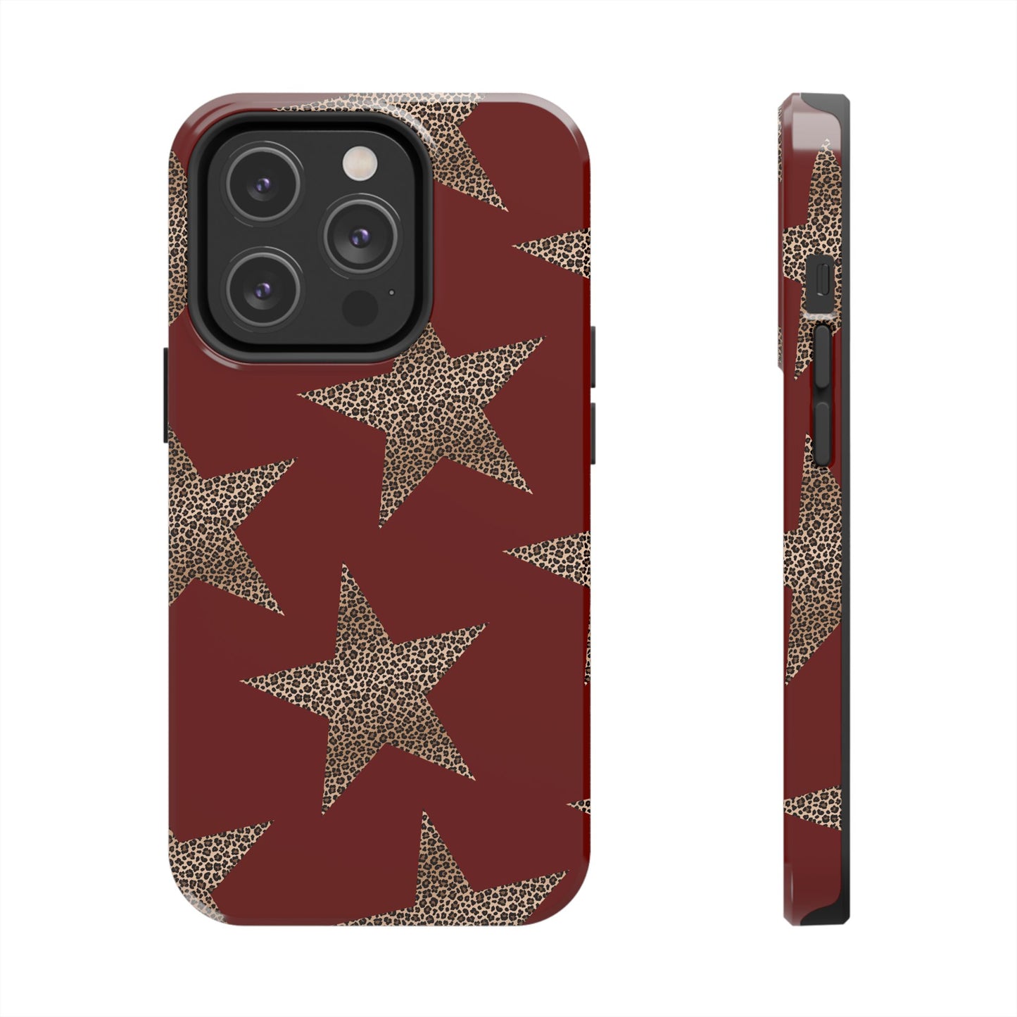 Leopard Star Luxe - Burgundy Edition | Aesthetic Coquette Phone Case for iPhone & Galaxy