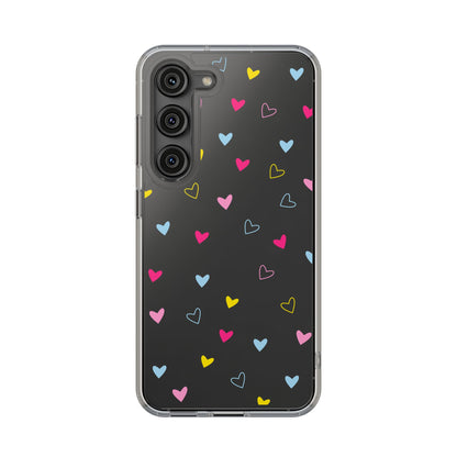 Transparent Heart Design Pattern Clear Phone Case