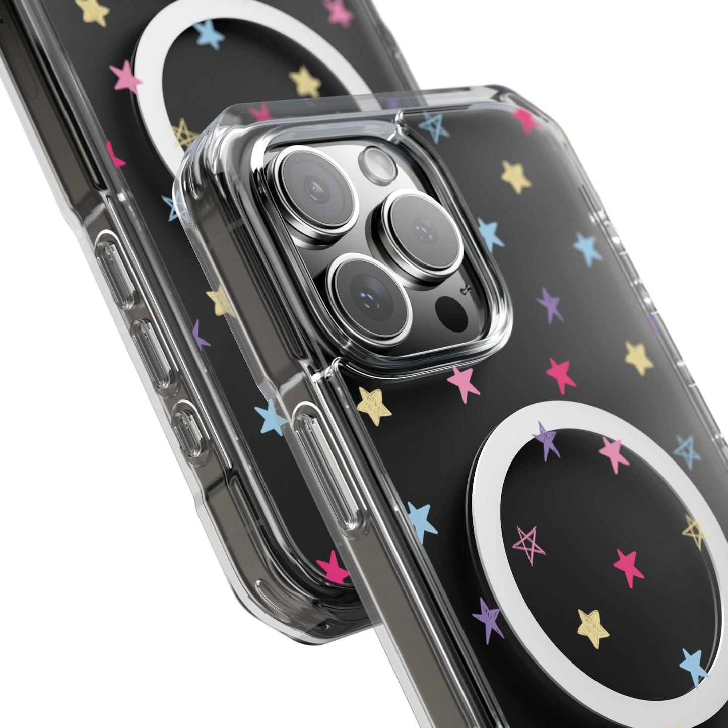 Star Pattern Clear Mag Safe Case, Magnetic Clear Impact Case
