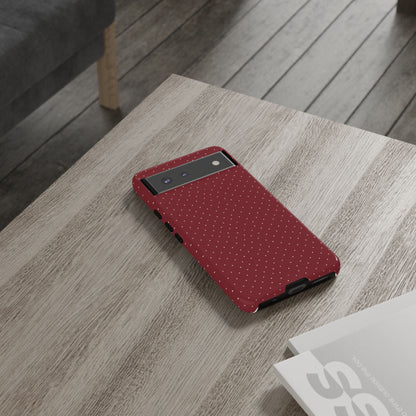 Burgundy  & White Dots Case - JGUS