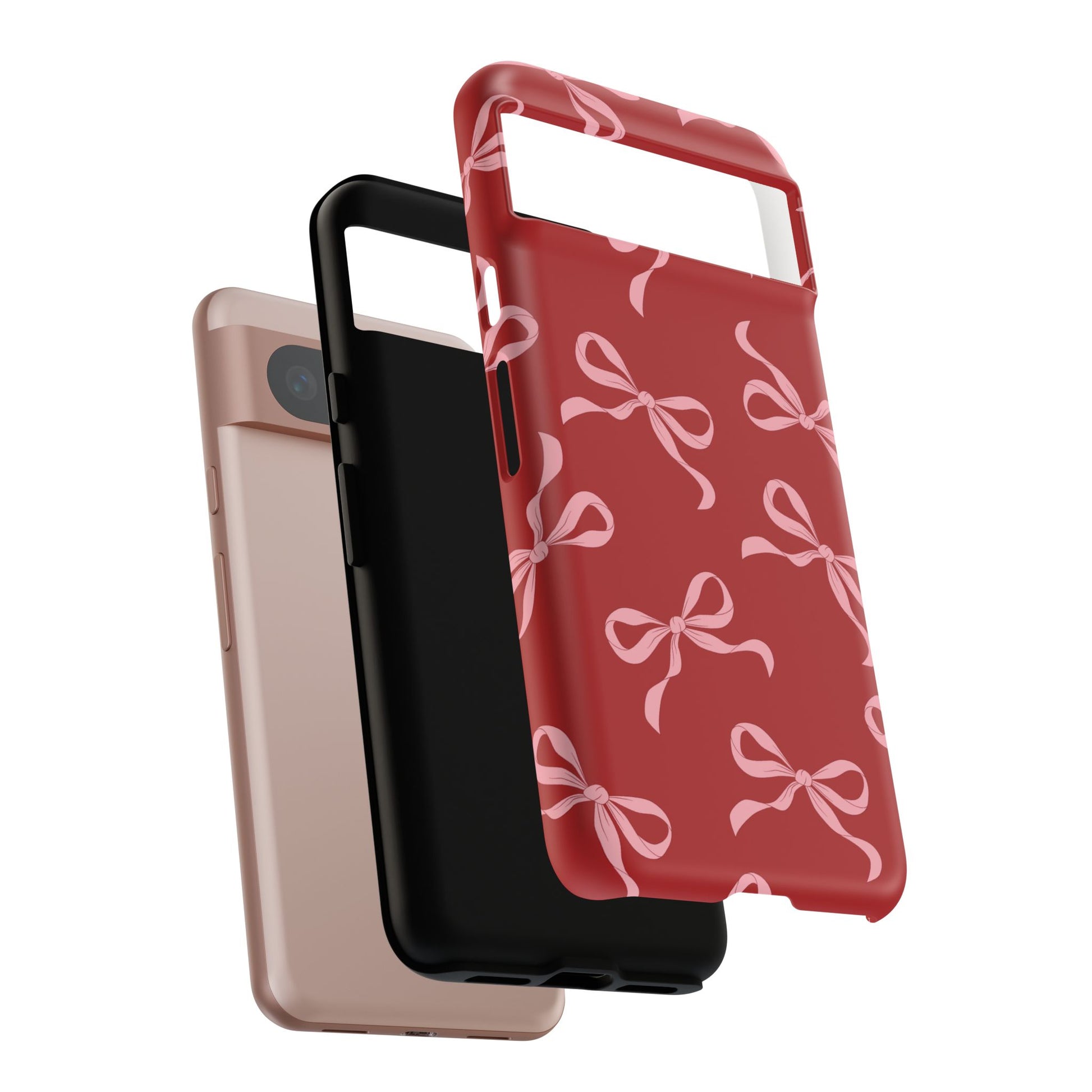 Pink Bows on Red Phone Case - JGUS