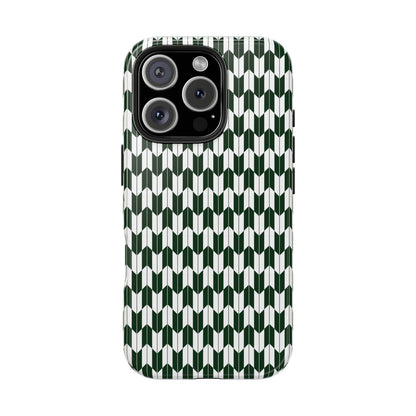 Green Harmony Geometric Phone Case – Durable, Slim, and MagSafe Compatible