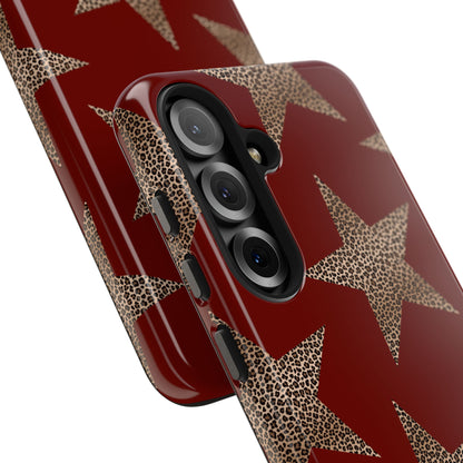 Leopard Star Luxe - Burgundy Edition | Aesthetic Coquette Phone Case for iPhone & Galaxy