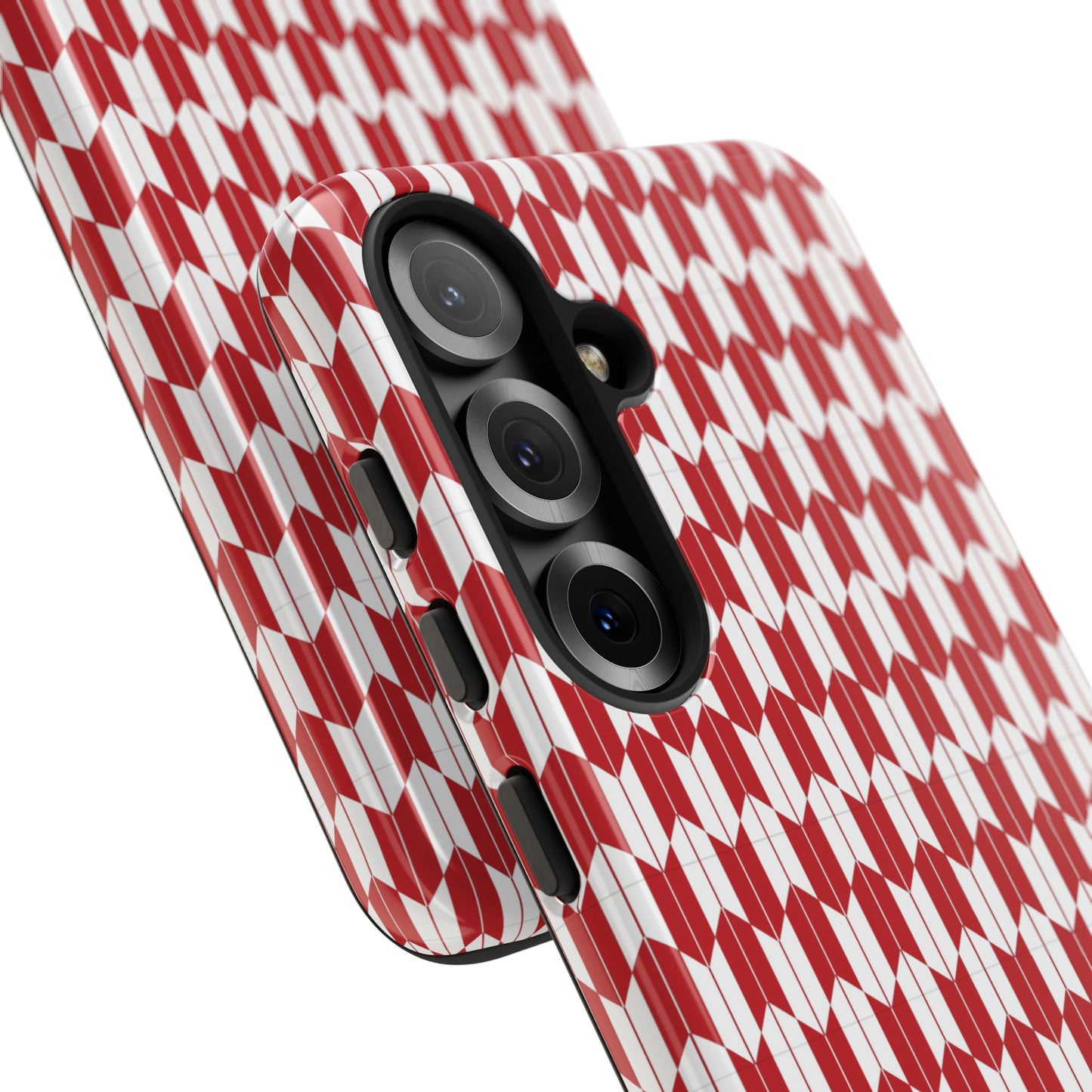 Red Geometric Phone Case for iPhone Samsung Pixel – Bold Pattern Aesthetic Modern Design - JGUS