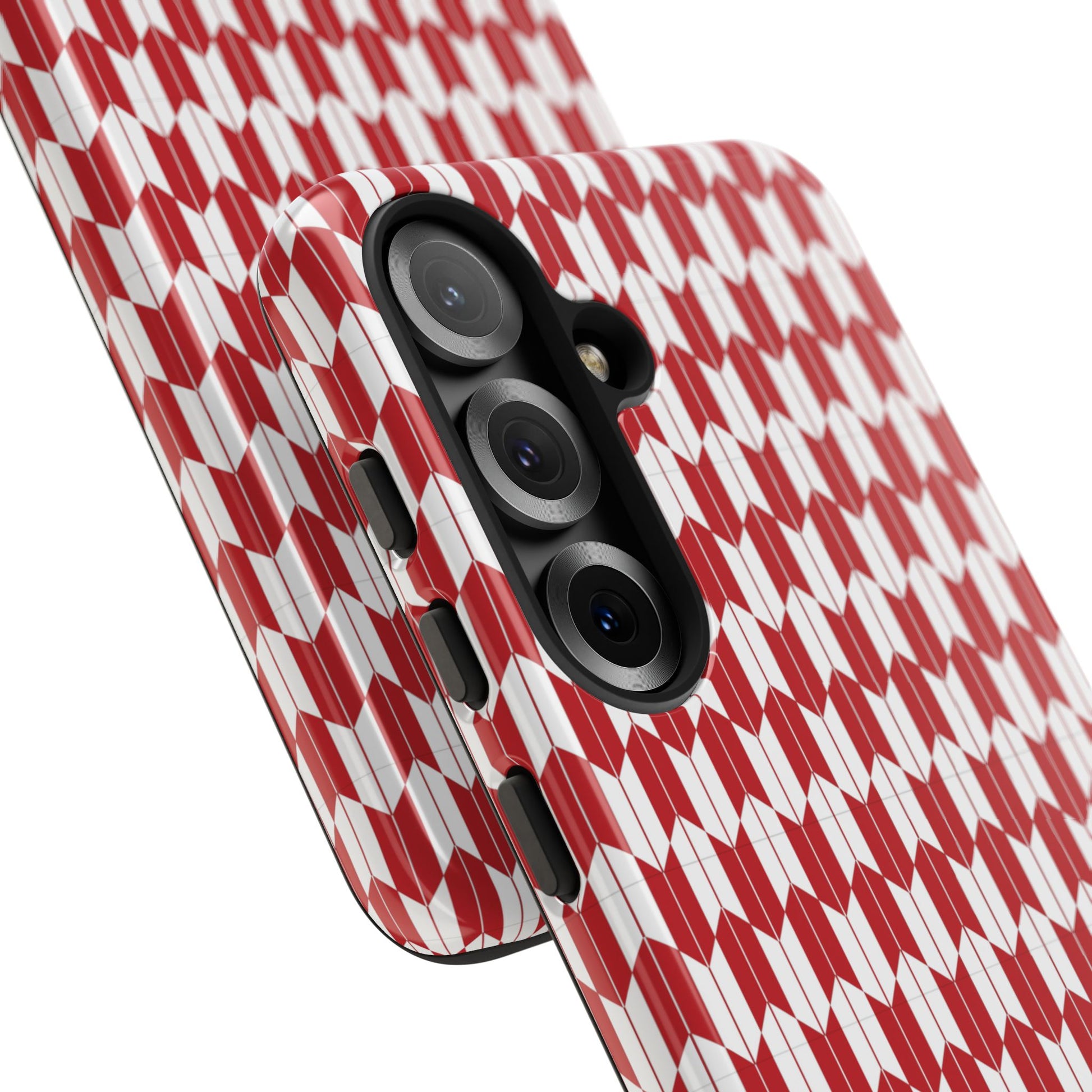 Red Geometric Phone Case for iPhone Samsung Pixel – Bold Pattern Aesthetic Modern Design - JGUS