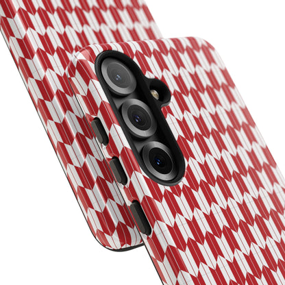 Red Geometric Phone Case for iPhone Samsung Pixel – Bold Pattern Aesthetic Modern Design - JGUS