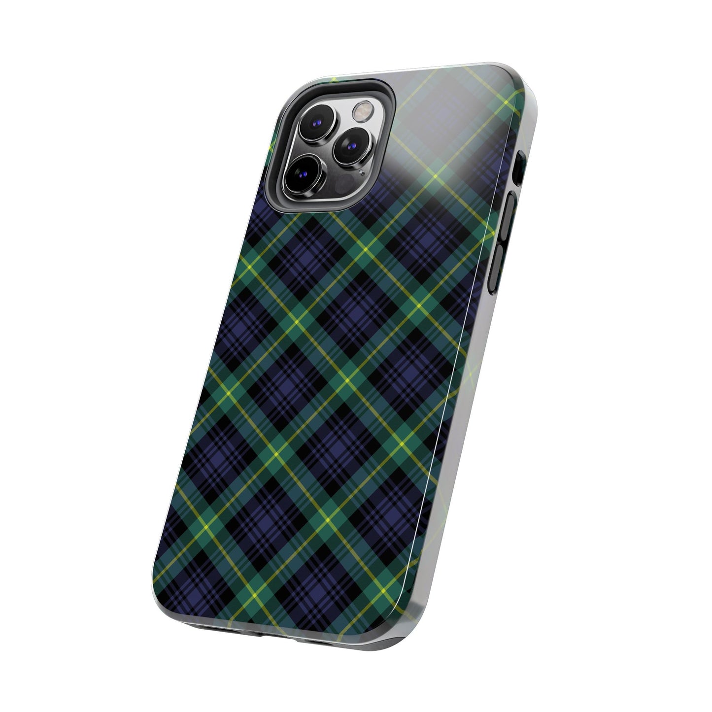 Jade Plaid Luxe Phone Case – Dual-Layer Protection for iPhone & Samsung