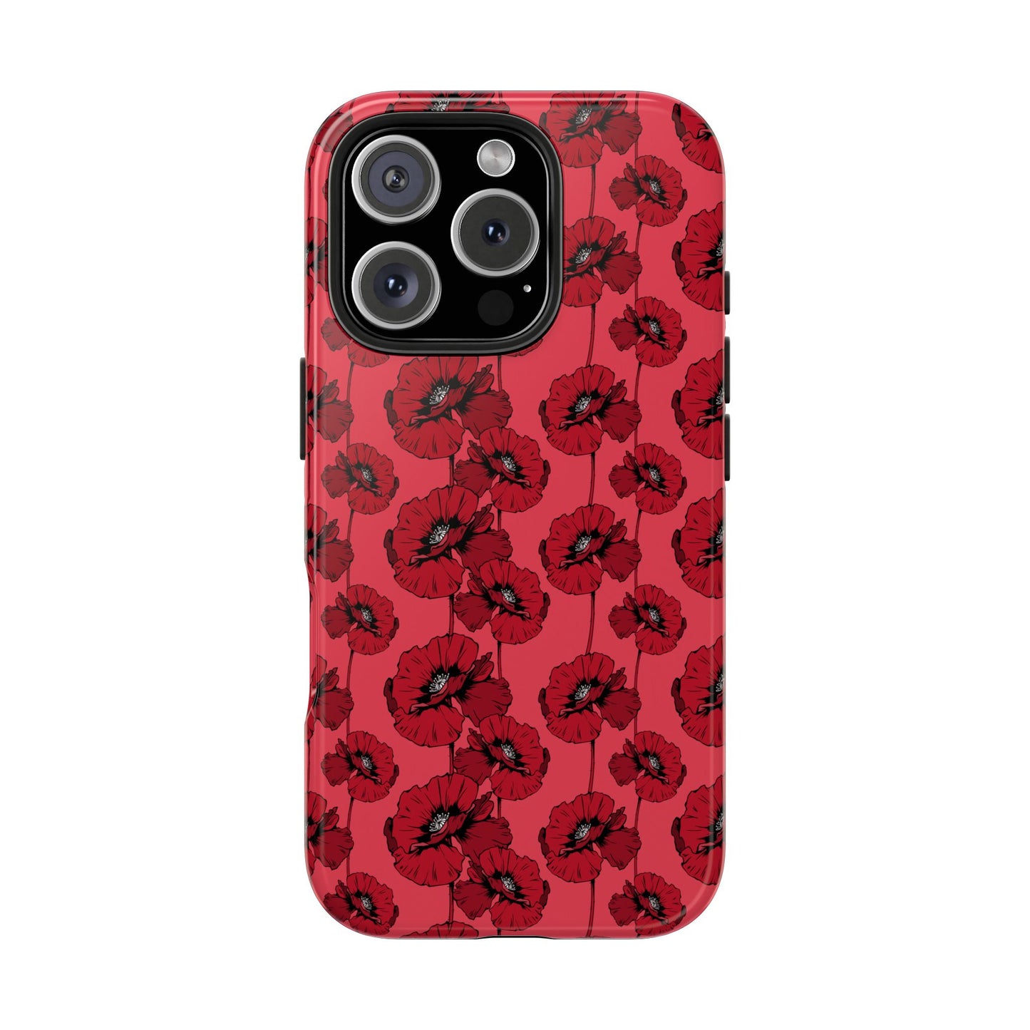 Scarlet Sketch | Red Poppy Floral Phone Case – Aesthetic Protective Cover for iPhone & Samsung