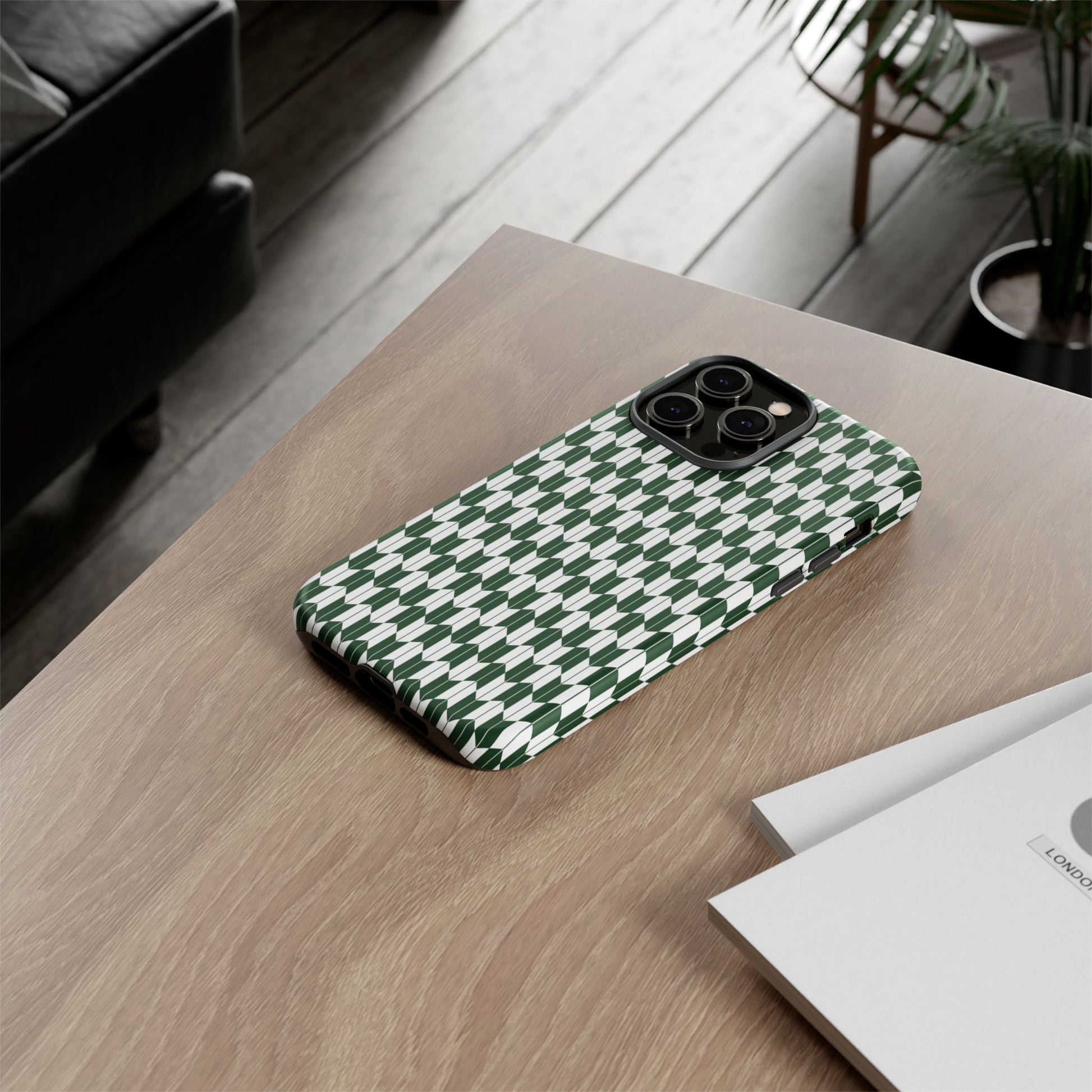 Green Harmony Geometric Phone Case – Durable, Slim, and MagSafe Compatible - JGUS
