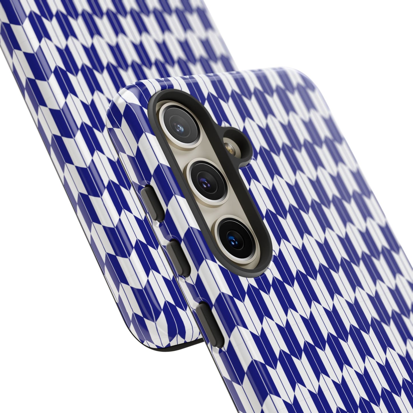 Navy Blue Geometric Phone Case for iPhone Samsung Pixel – Minimal Pattern Modern Aesthetic - JGUS