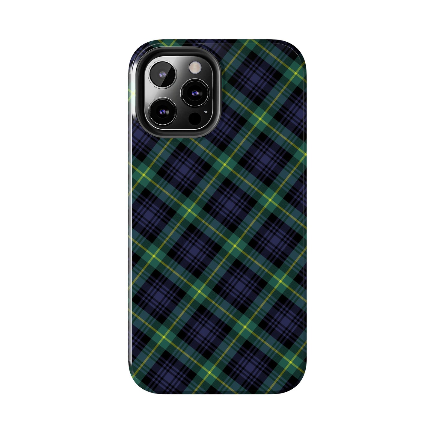 Jade Plaid Luxe Phone Case – Dual-Layer Protection for iPhone & Samsung