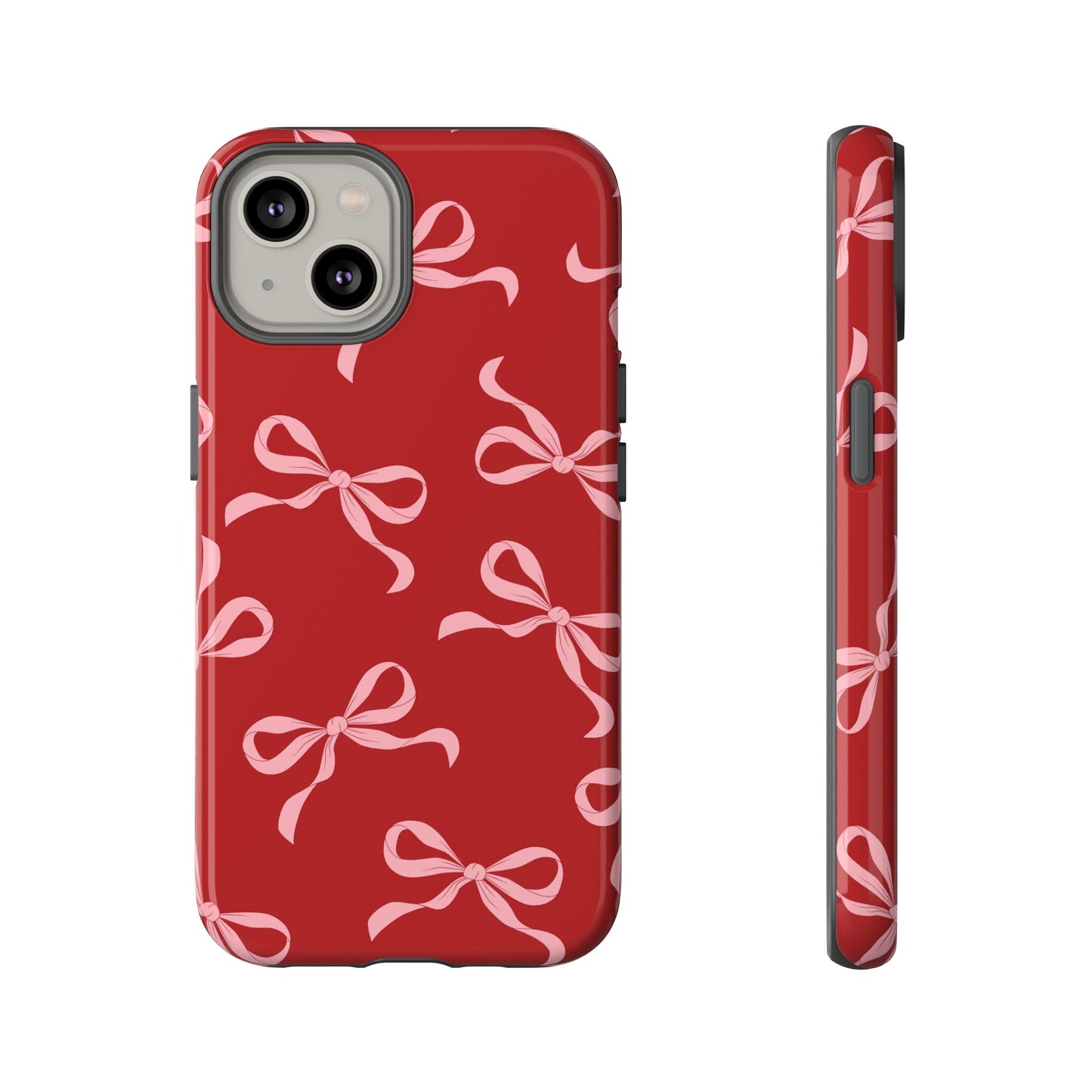 Pink Bows on Red Phone Case - JGUS