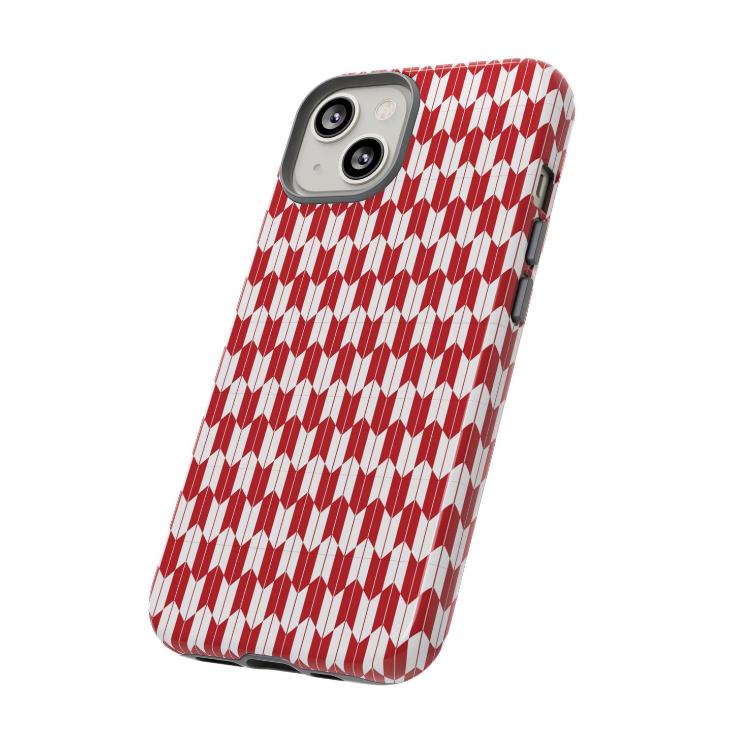 Red Geometric Phone Case for iPhone Samsung Pixel – Bold Pattern Aesthetic Modern Design - JGUS