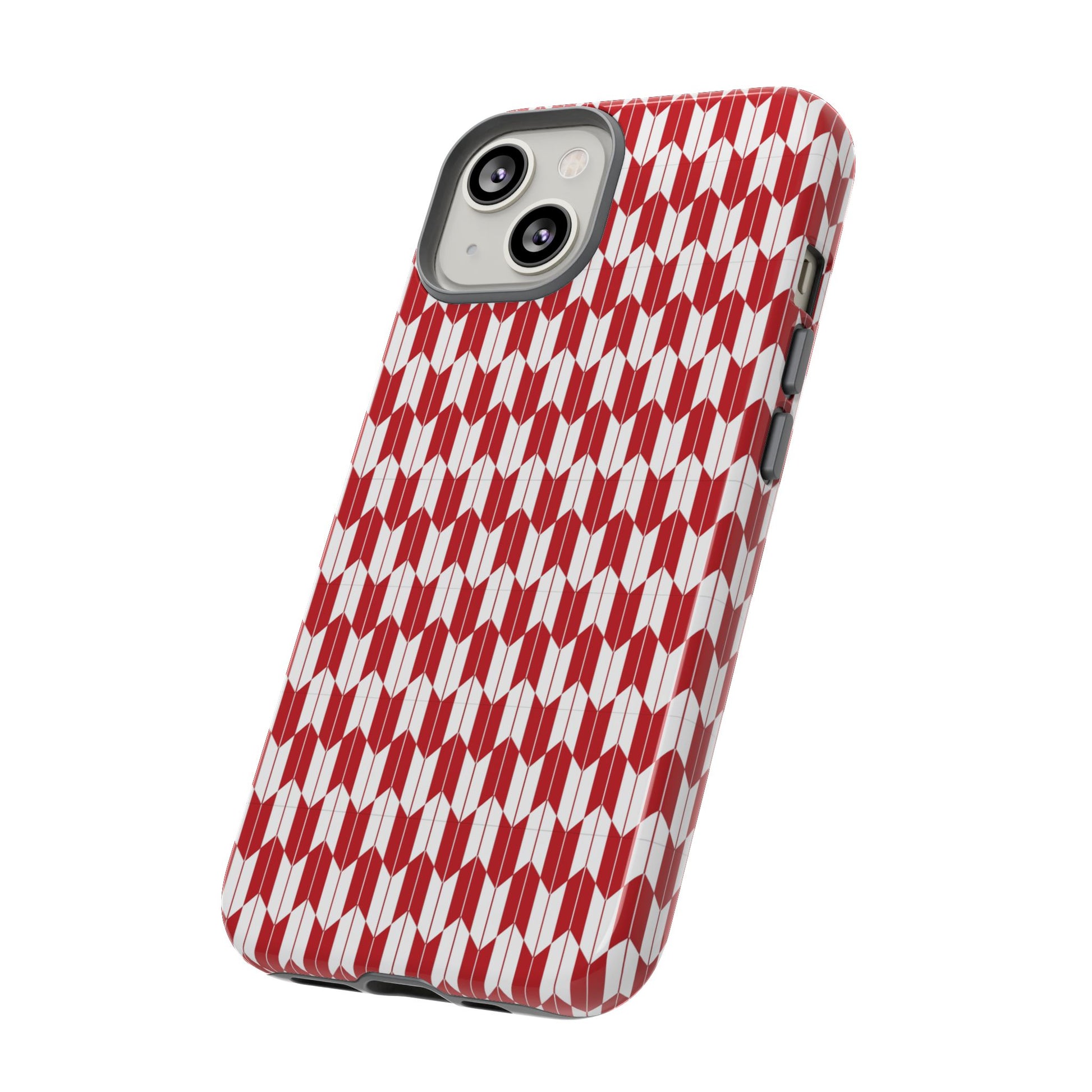 Red Geometric Phone Case for iPhone Samsung Pixel – Bold Pattern Aesthetic Modern Design - JGUS