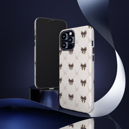 Chic Bow Pattern Phone Case | Elegant Clear Protective Case | Stylish iPhone & Samsung Cover - JGUS