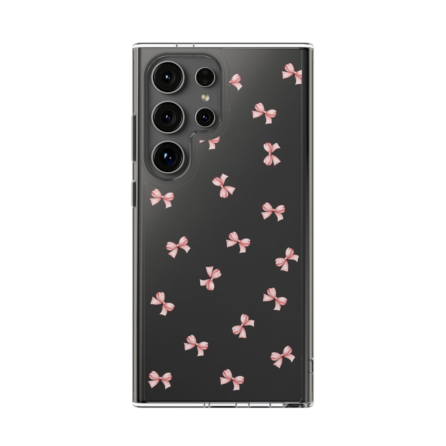Pink Bow Dreams Clear Phone Case