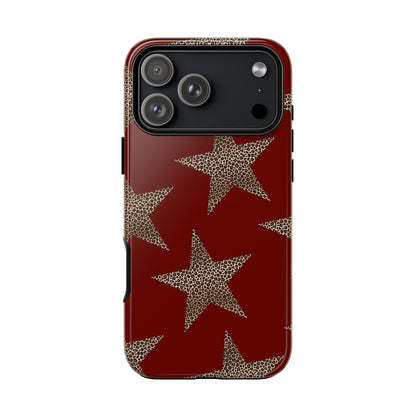 Leopard Star Luxe - Burgundy Edition | Aesthetic Coquette Phone Case for iPhone & Galaxy - JGUS