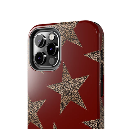 Leopard Star Luxe - Burgundy Edition | Aesthetic Coquette Phone Case for iPhone & Galaxy