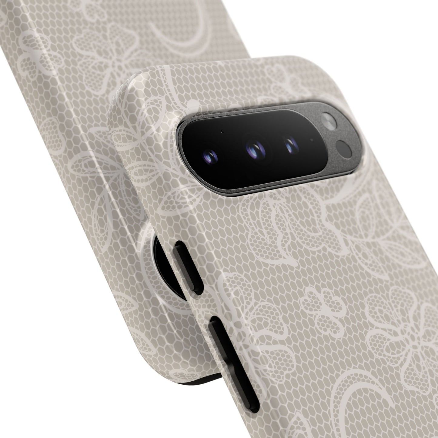 Lace Phone Case for iPhone Samsung Pixel – Cream Floral Elegant Aesthetic - JGUS