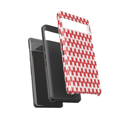 Red Geometric Phone Case for iPhone Samsung Pixel – Bold Pattern Aesthetic Modern Design - JGUS